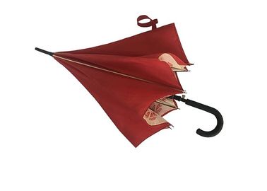 赤い繭紬の風の内部の完全なパネルの印刷を用いる抵抗力があるゴルフ傘