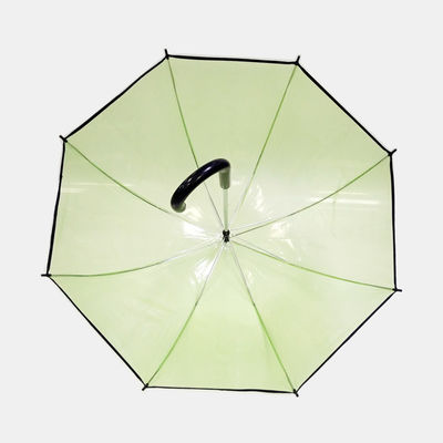 Jの形のハンドルが付いているまっすぐなPOEの透明なドームの傘