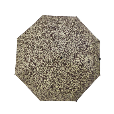 Lepoardパターンが付いている190Tポリエステル3折る傘