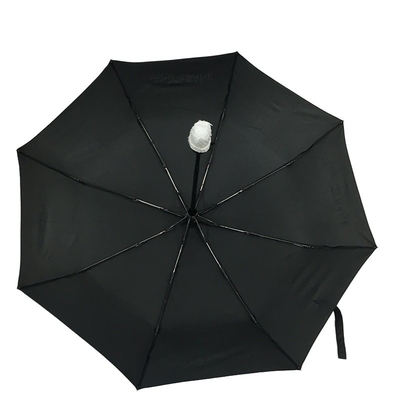 防風の二重ガラス繊維の肋骨の傘の黒色Dia 95cm
