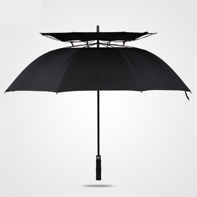 まっすぐな二重おおいによってカスタマイズされるゴルフ傘の半自動防風は防水する